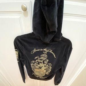 Juicy Couture jacket/hood   gold print size (s)